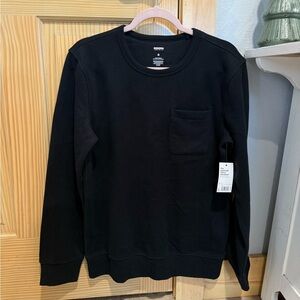 Sonoma Black Crewneck Sweater with Pocket